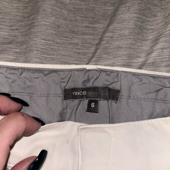 Vince Ivory Business Casual Tapered Pocketed Trouser Pants Size 6 - Picture 8 of 11